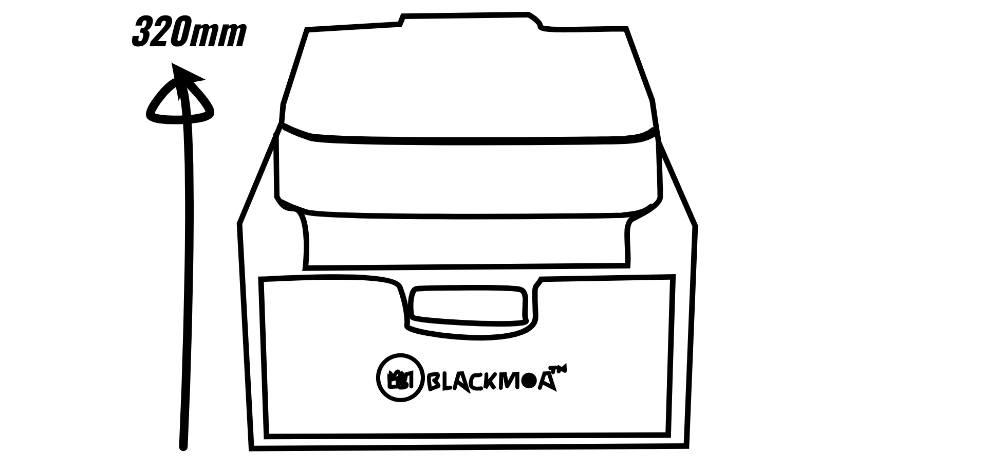 Artwork showing the Height of BlackMOA Fixed Toilet BlackMOA Fixed Toilet Cartoon