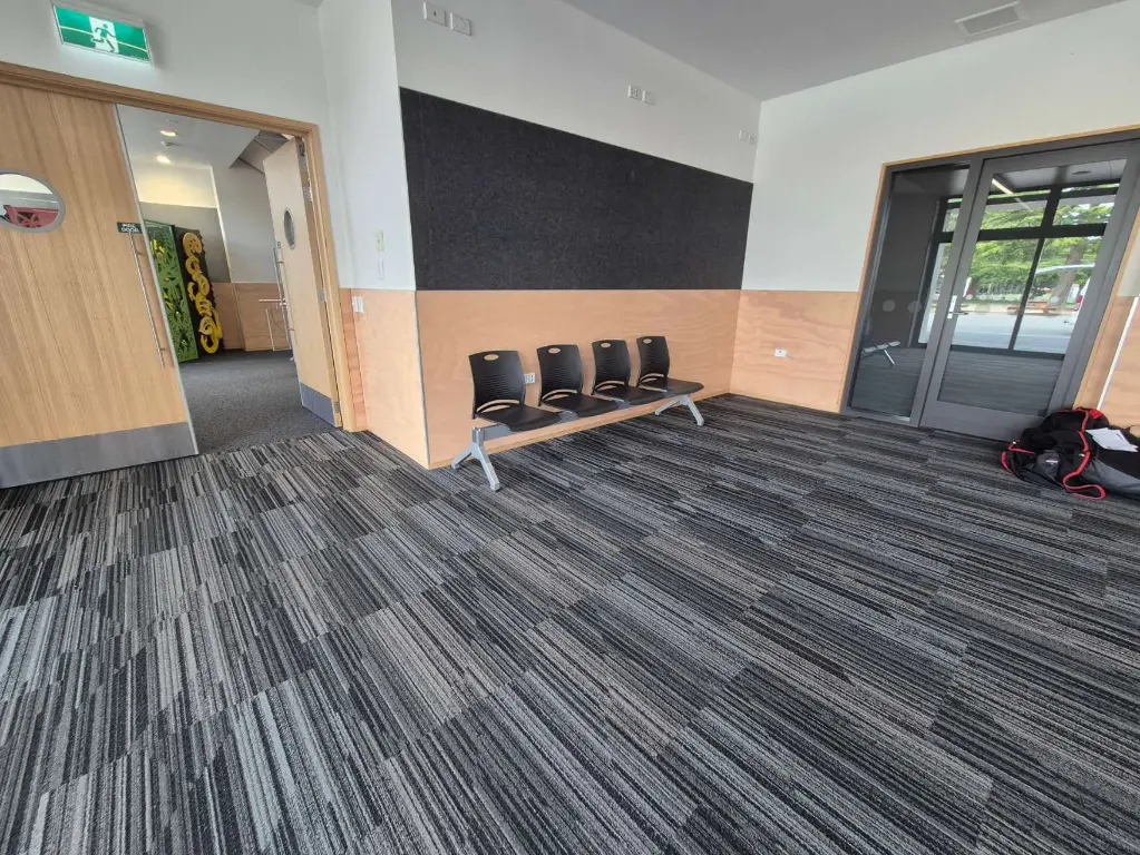 NZ Commercial-Grade Tandem Beam Seating viewed form far.webp
